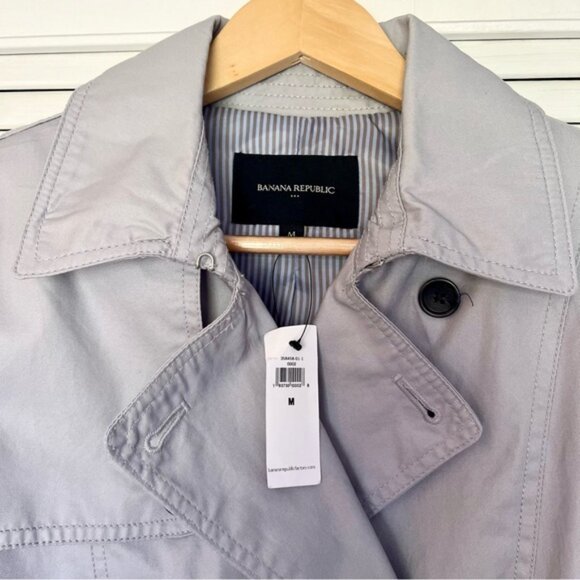 NWT Banana Republic Gray Trench Coat - Picture 2 of 15